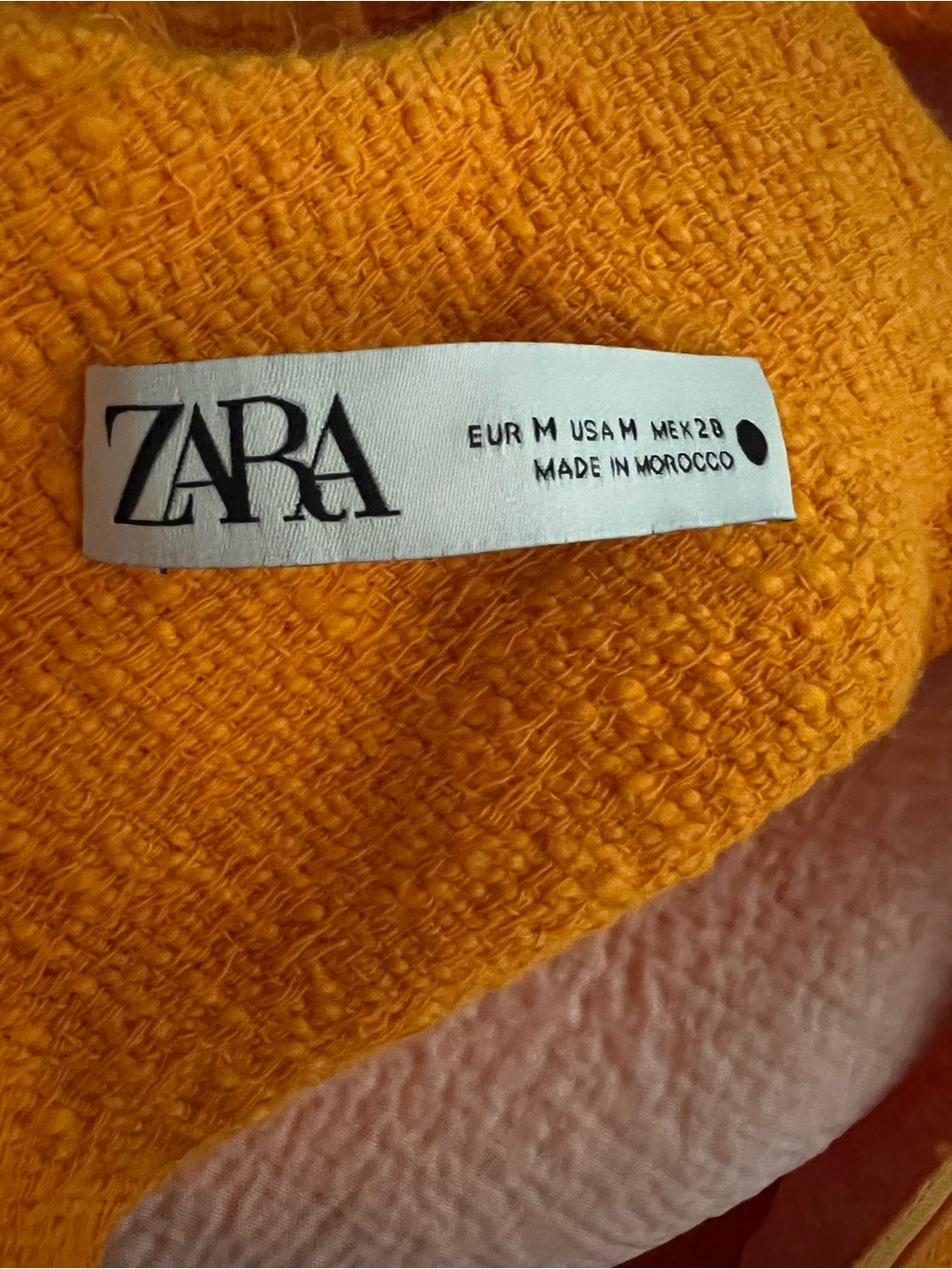 Zara Sleeveless Orange Shift Dress - Bright Orange BOUCLE - Picture 4 of 4